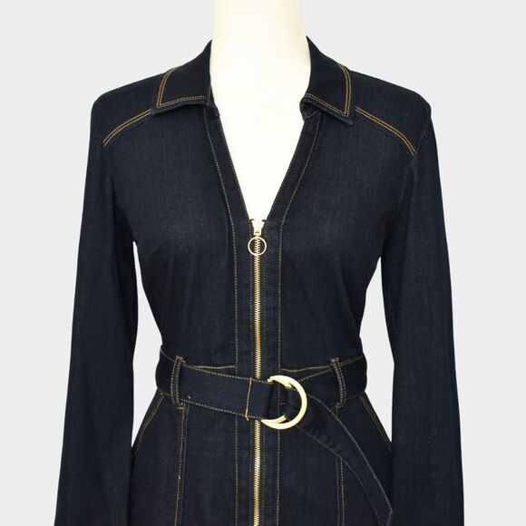 Elegant Black Denim Dress - Picture 4 of 8